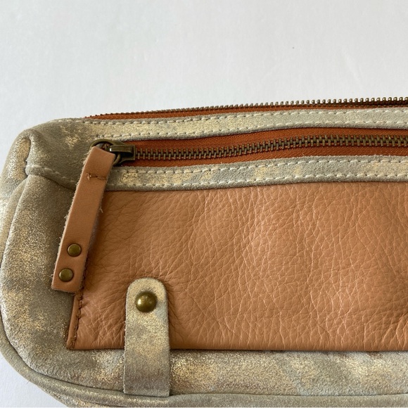 Anthropologie Schuler & Sons Philadelphia Distressed Metallic clutch - EUC - Picture 8 of 8